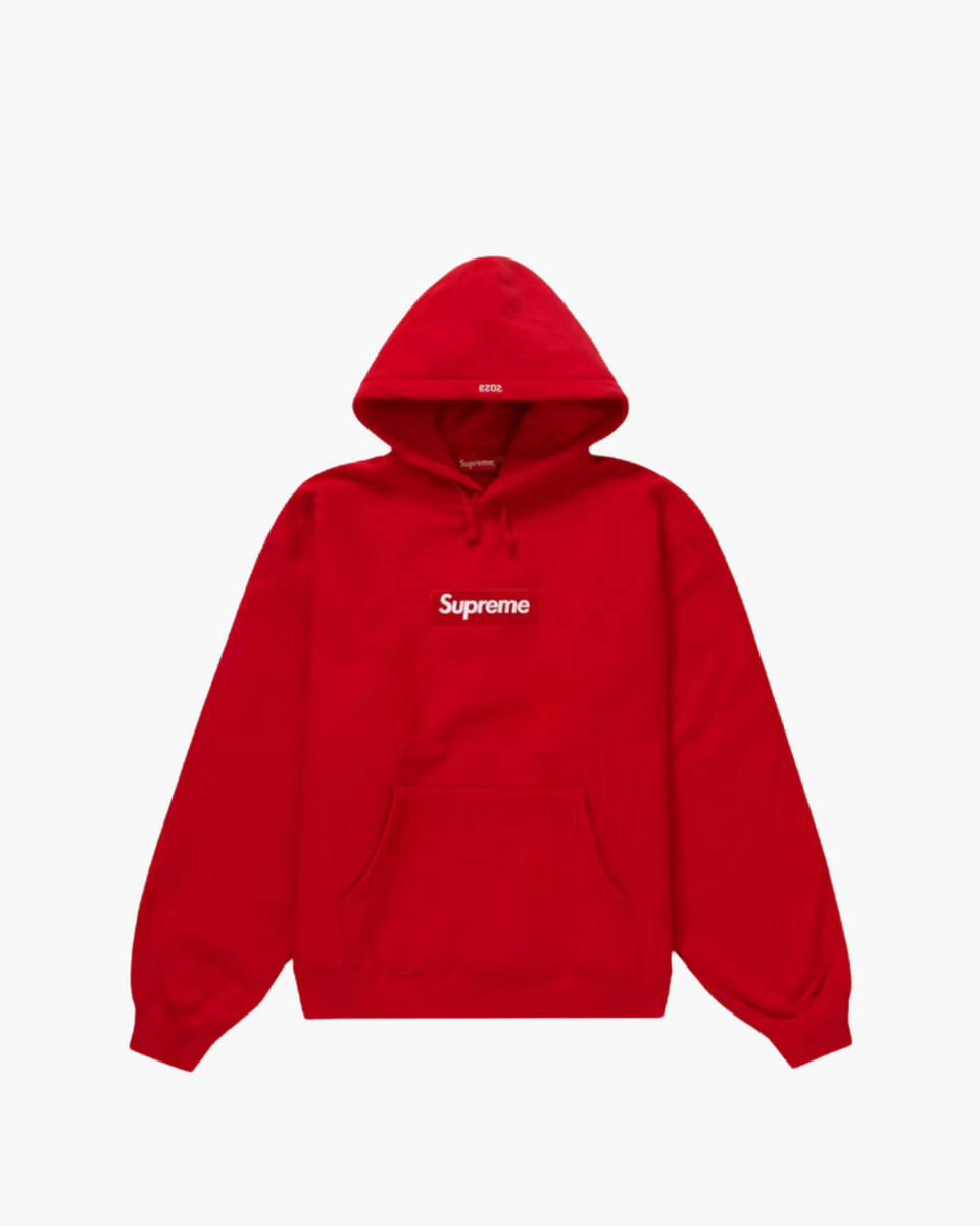 Red shops supreme sweatshirt